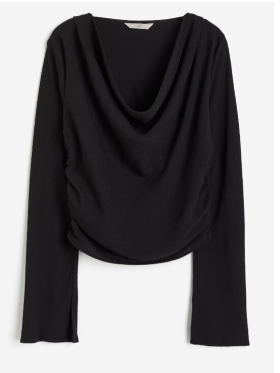 NWT H&M Cowl Draped Crepe Blouse XS - Picture 1 of 1